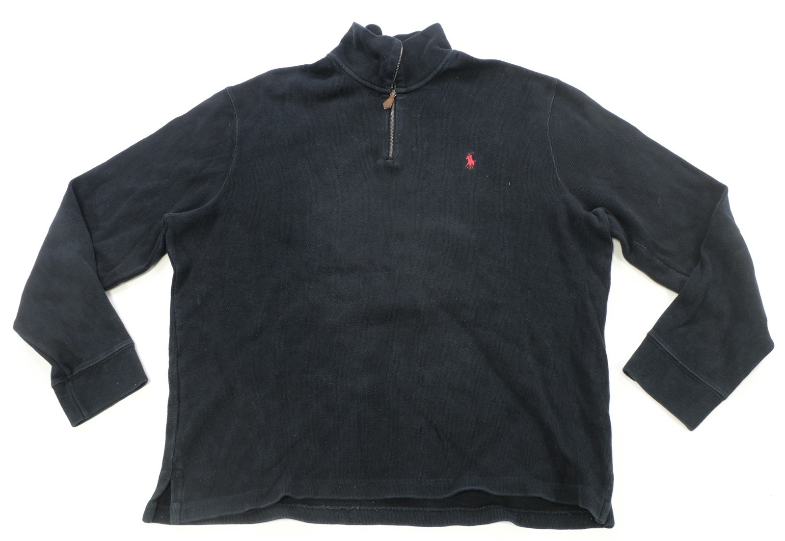 Raro maglione vintage POLO RALPH LAUREN piccolo pony 1 4 zip anni 2000 nero XL
