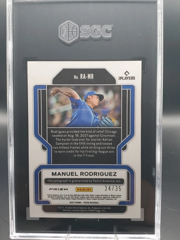 2022 Prizm Rookie Autographs Manuel Rodriguez #RA-MR Red Donut Circles /35 RC - Image 2 of 3