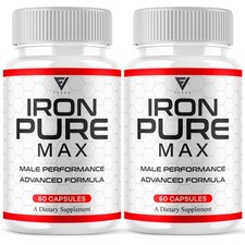  2 Pack Iron Pure Performance Supplement, IronPure Premium Pills 120 Capsules 