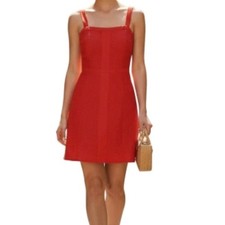 Thalia Sodi Eyelet Dress XL Red Hibiscus Bloom Spaghetti Straps Back Zip New