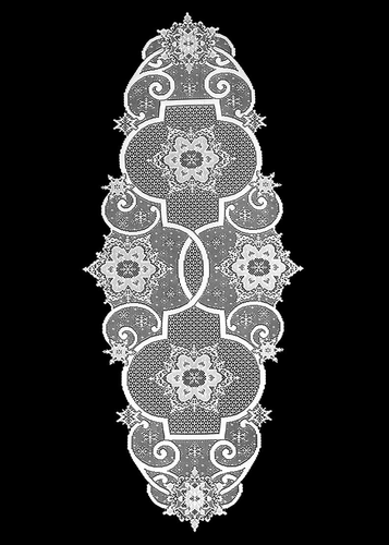 Heritage Lace White SNOWFLAKE 19" x 46" Christmas Table Runner - Made in USA! - Picture 2 of 2
