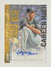 John Holdzkom 2015 Topps CAREER HIGH Auto Autograph 100 Ks Strikeouts Card CH-JH
