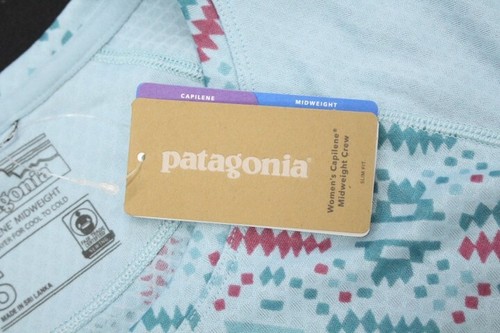 Patagonia Capilene Midweight Crew Long Sleeve Blue Women’s Aztec Small Slim New - Picture 4 of 8