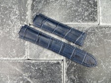 New 20mm Leather Strap Blue Watch Band CARTIER Ballon Bleu Single Fold Large x1