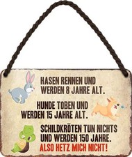 Blechschild Lustiger Spruch &ldquo;Hasen Schildkr&ouml;ten 150 Jahre Hetz Mich Nicht!" Gro&szlig;