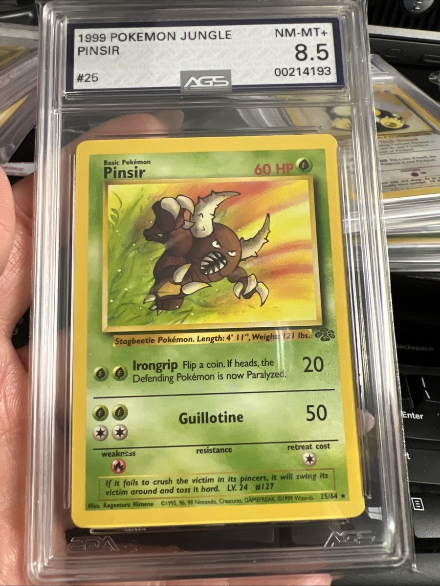 1999 JUNGLE POKEMON TCG PINSIR NON-HOLO #25 Graded AGS 8.5 | eBay