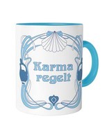 Karma Regelt Tasse Spruch Ansage Frech Geschenk Jugendstil Art Nouveau Witzig