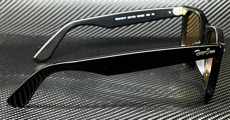 RAY BAN RB2140F 901 R6 Black Yellow Unisex 52 mm Sunglasses - Image 3 of 4