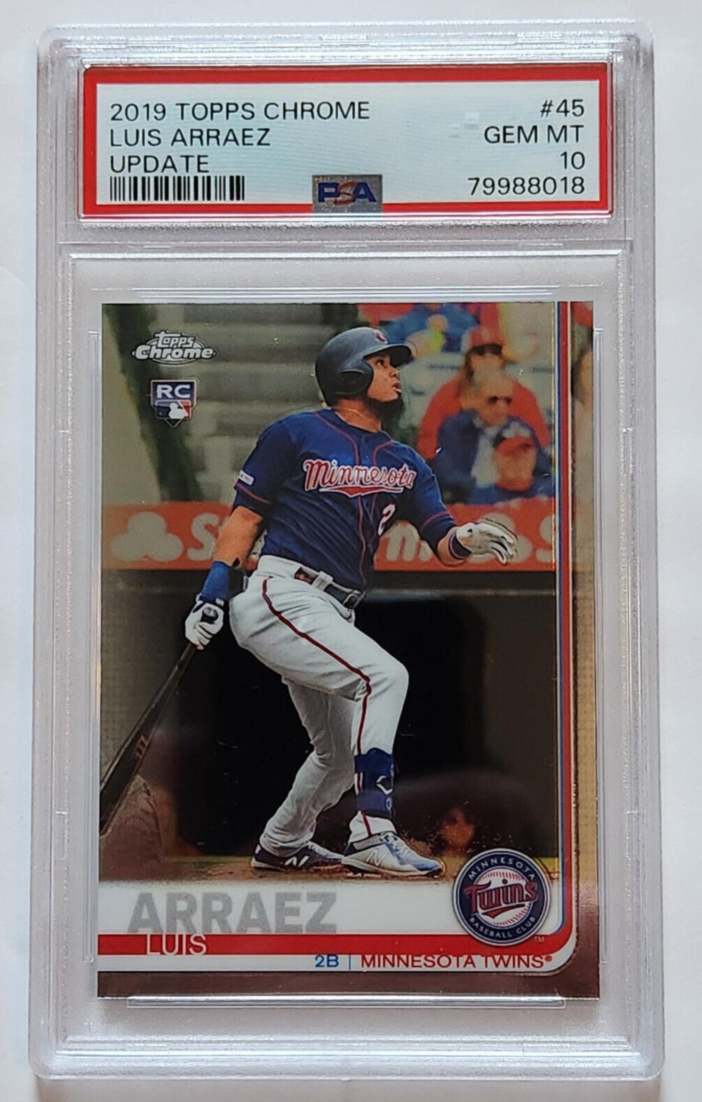 2019 TOPPS CHROME UPDATE #45 LUIS ARRAEZ PSA GEM MT 10