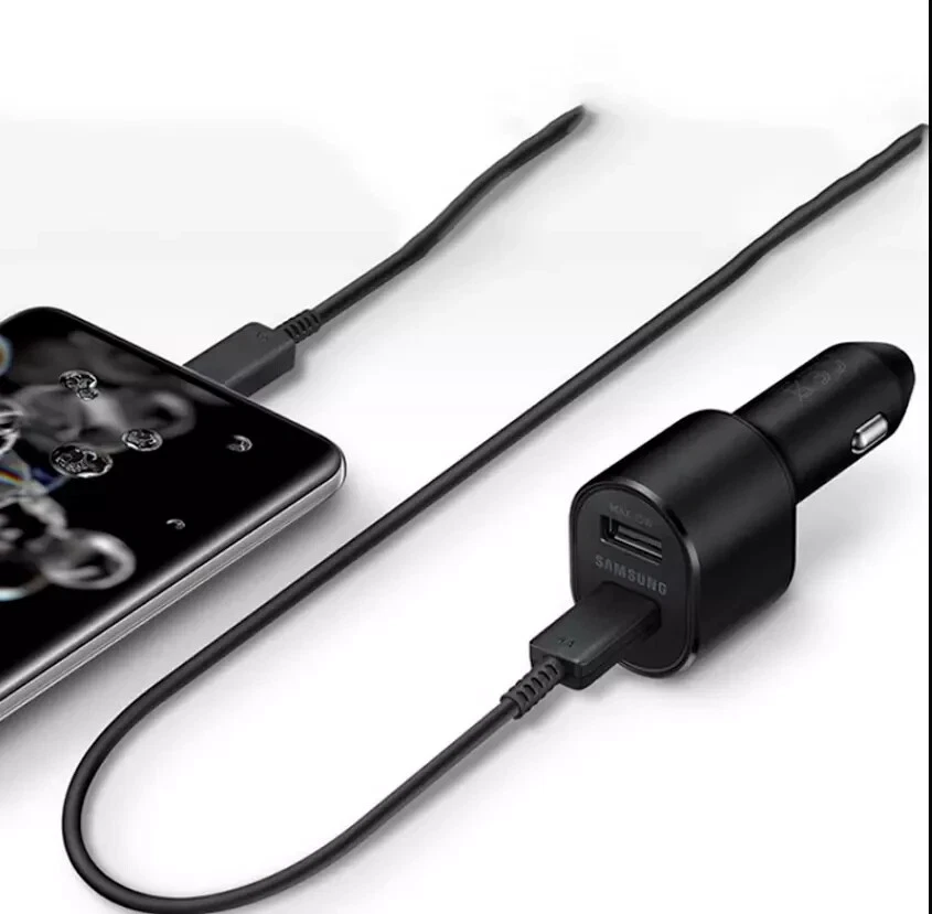 Original Nuevo Samsung 45W 2 Puertos Carga Súper Rápida Doble Cargador Coche con Cable Foto 4 de 4