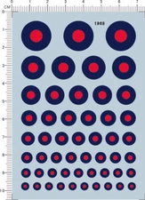 WWI British R.A.F. Royal Air Force NIVO Night Roundel Markings Water Slide Decal