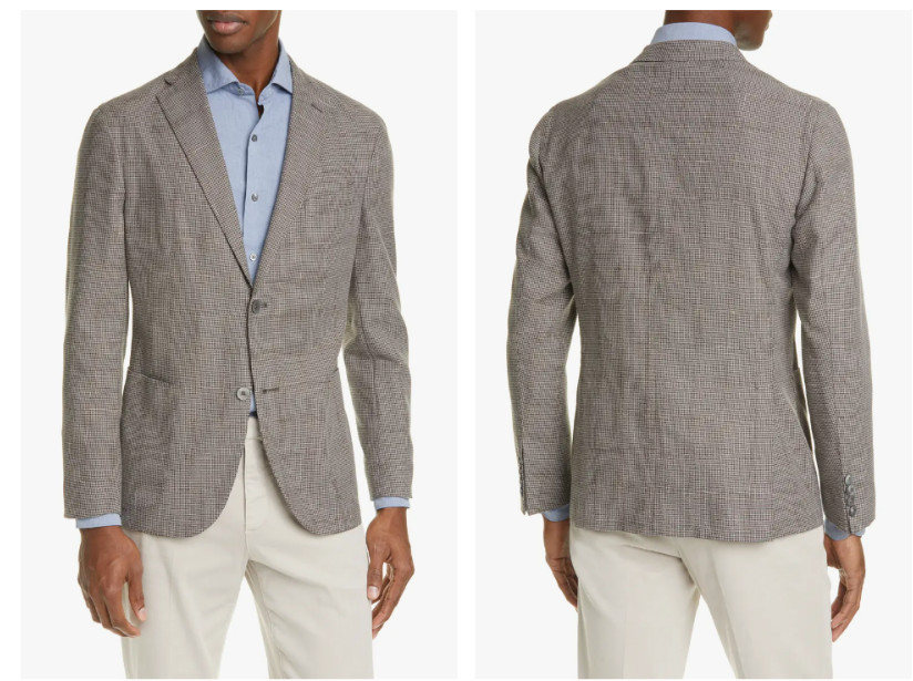 BOGLIOLI Коричневый шерстяной блейзер с узором «гусиные лапки» и лацканами, спортивное пальто с отделкой, размер 50