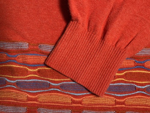 Vintage Sweater Norm Thompson Knit Wavy Coogi Style Mens Vertical Pattern XL - Picture 14 of 17