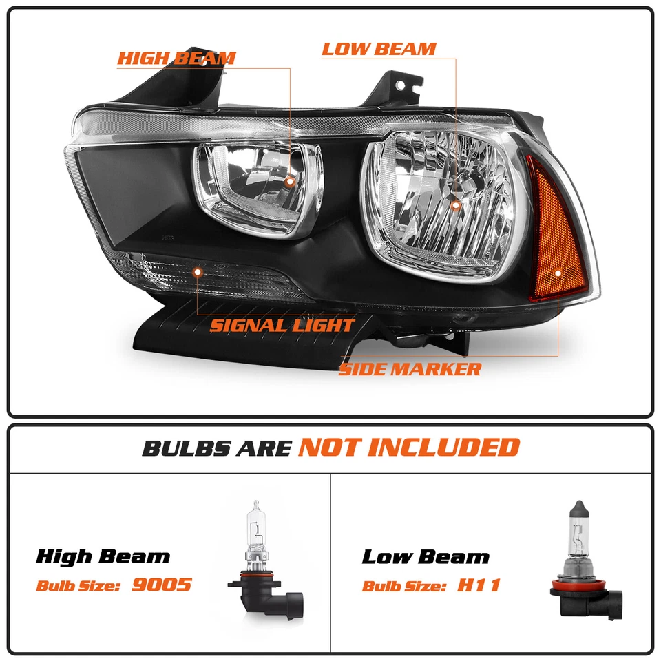 Par de faros halógenos para Dodge Charger 2011-2014 izquierda y derecha 11-14 Foto 2 de 4