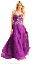 Johnathan Kayne NEW pleated prom pageant party Halter purple dress 4