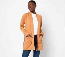 Attitudes by Renee Mix Media Casa Comfy Cardigan-Hawaiian Ginger-Large-A489355