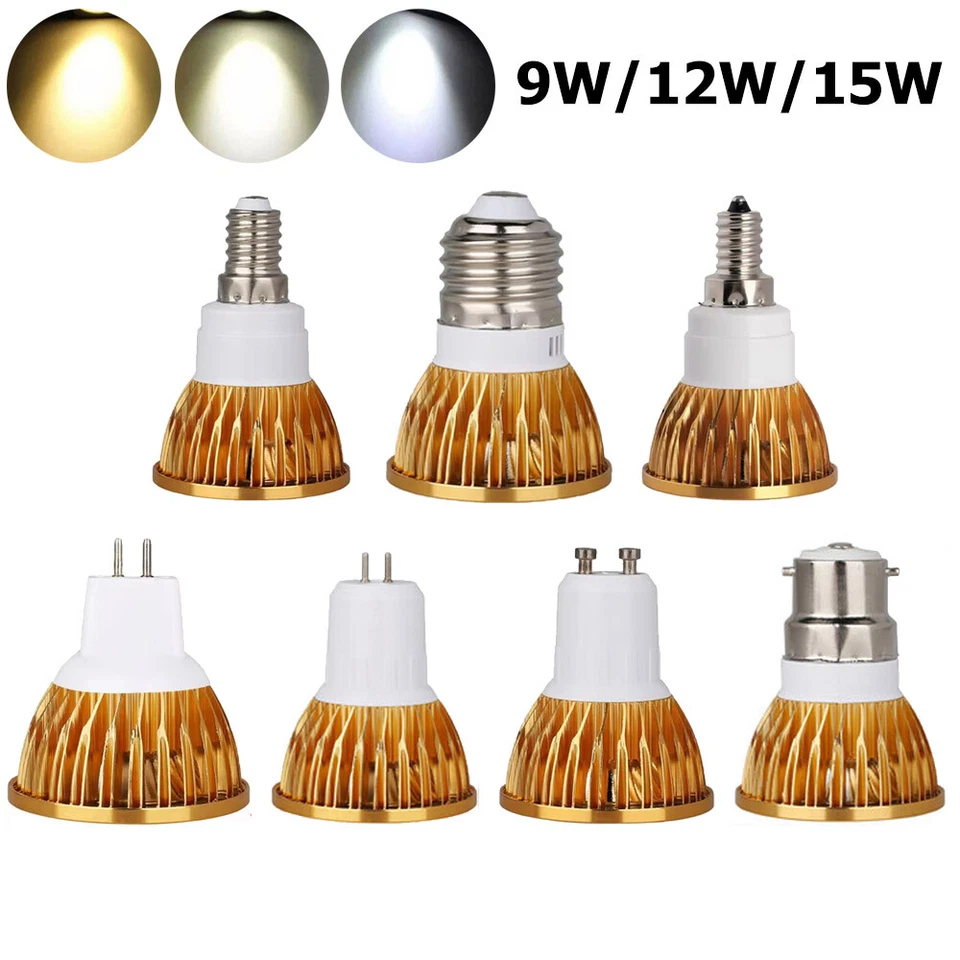 9W 12W 15W LED COB Downlight 3000K-6500K 85-265V Deckenleuchten GU10 Lampenspot - Bild 1 von 4