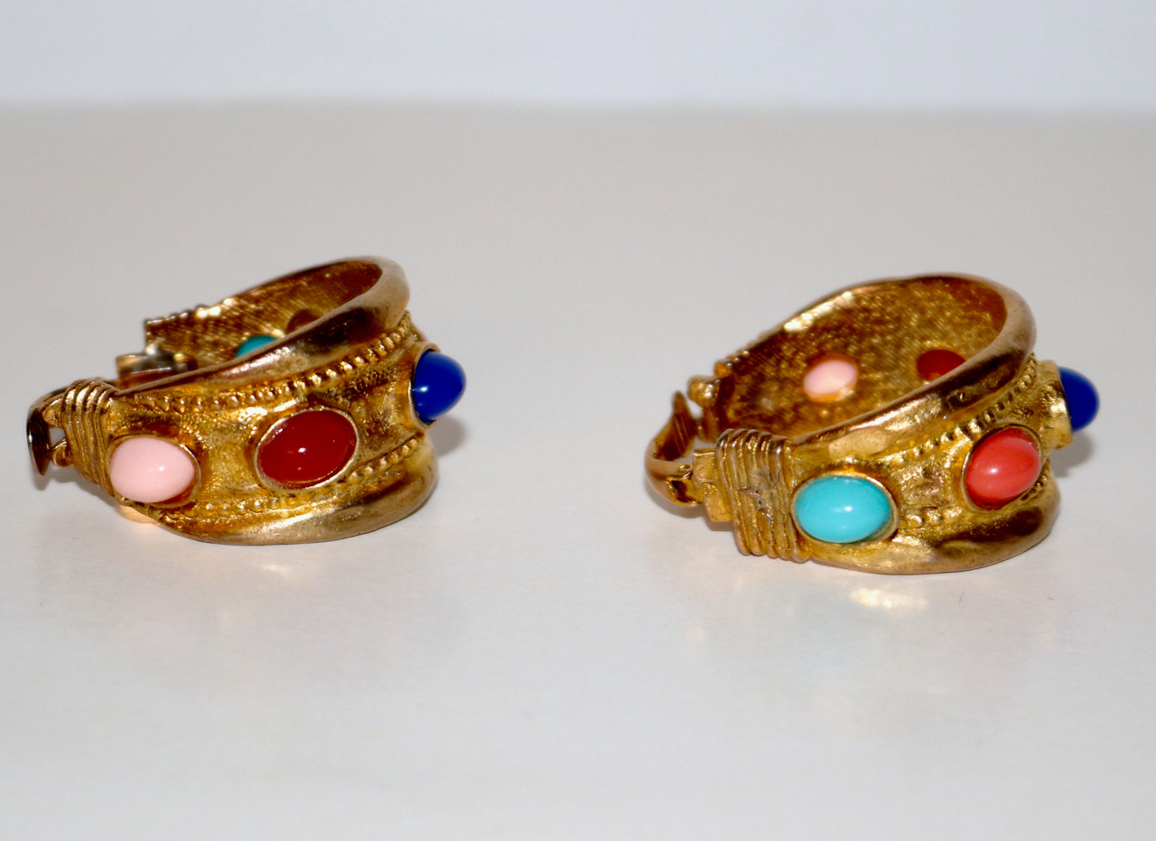 K.J.L. Kenneth Jay Lane vintage clip on cabochon … - image 3