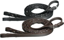 English Bridle Reins - Flat Leather - Laced - XLong at 60" - Black or Brown