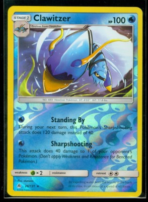 Pokemon CLAWITZER 26/131 - Forbidden Light - RARE Rev Holo - MINT | eBay
