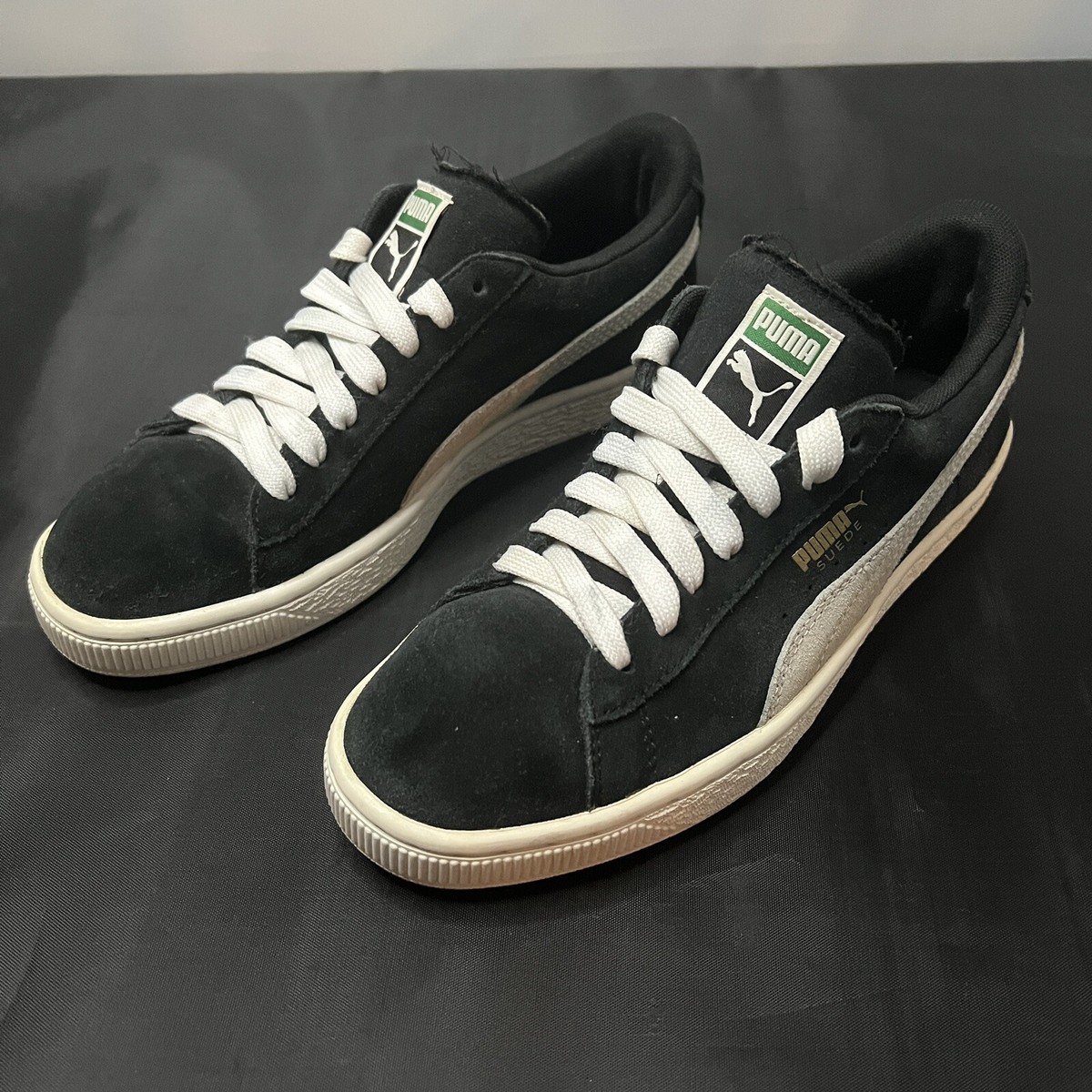 Puma Boys Suede Classic Black White Casual Shoes Sneakers Size 6C