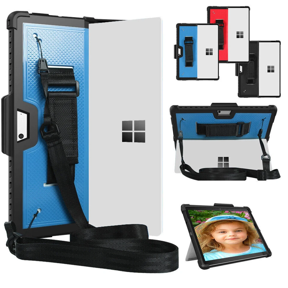 For Microsoft Surface Pro 10 9 8 7+ 7 6 5 4 Tablet Case With Shoulder Hand Strap - Image 2 of 2