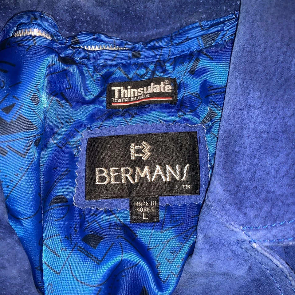 Vintage Wmns Bermans Blue Fringed Western Cowboy Cowgirl Jacket Sz. L - Image 4 of 4