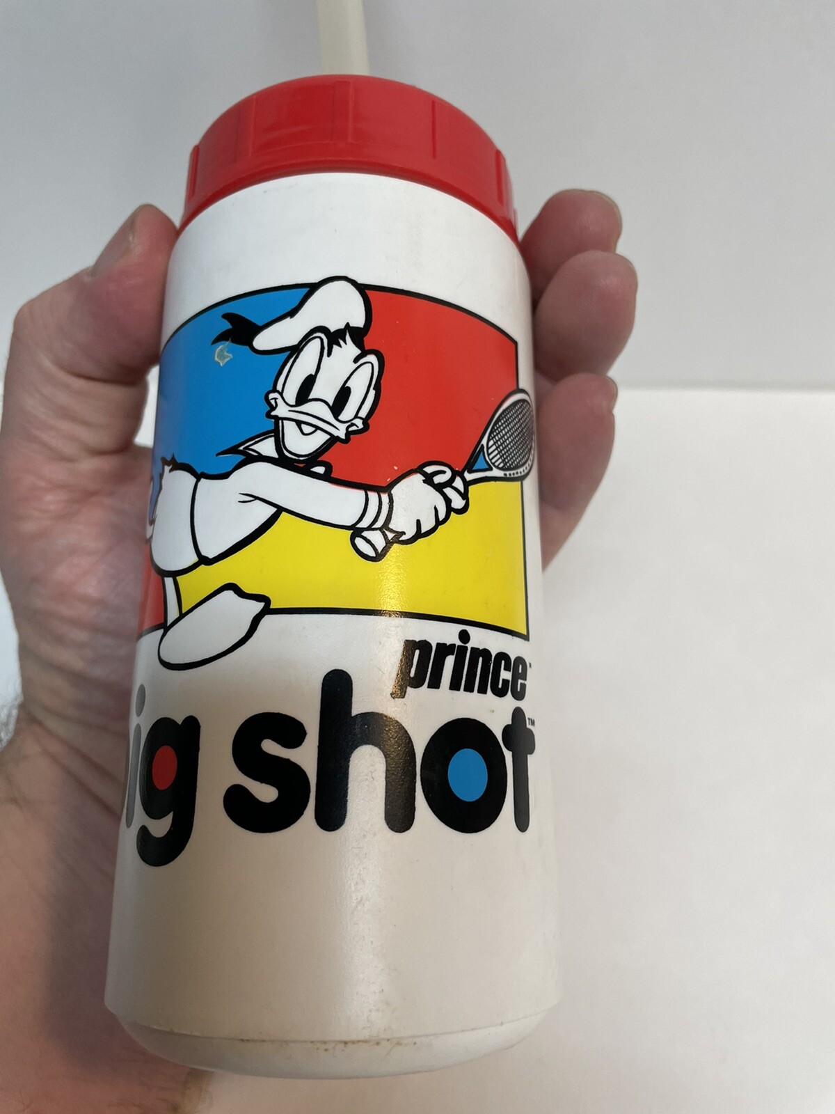 VTG 1980s Prince Big Shot Tennis Disney Mickey Donald Sports Water Bottle