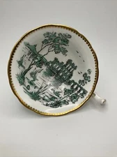 Rare Royal Chelsea England 440 Teacup Landscape Gold Foot