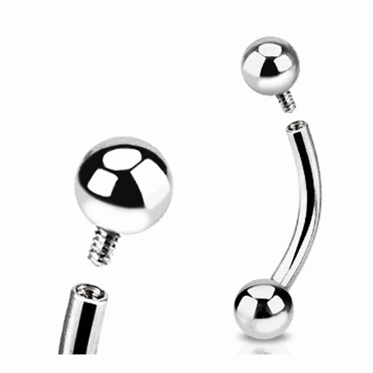 Internally threaded curved barbell sale