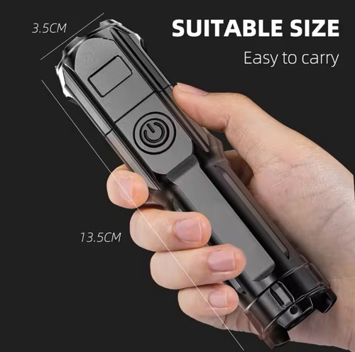 LED Rechargeable Pocket Flashlight Camping Lamp Super Bright Tactical Torch - Picture 2 of 6