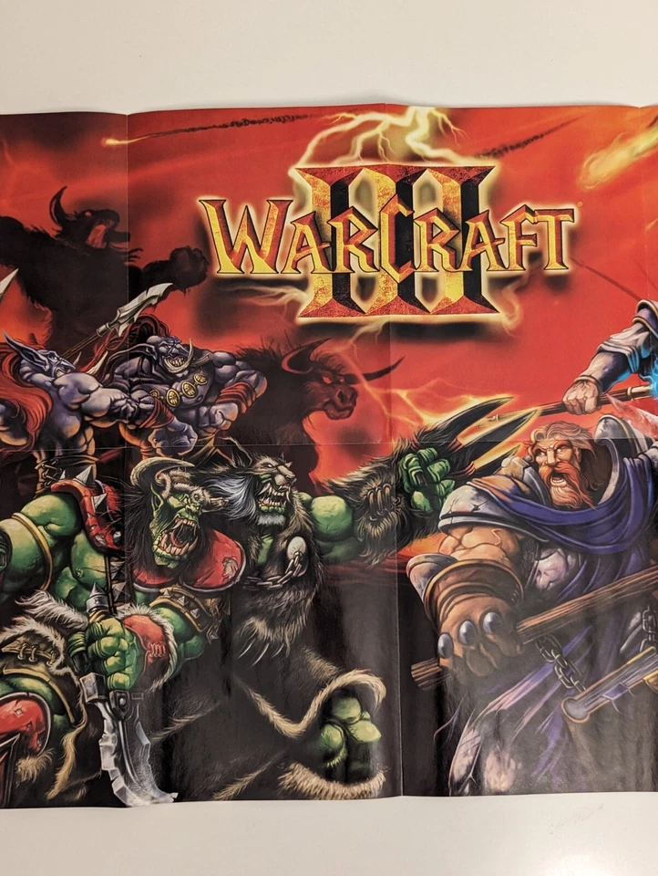 Vtg Blizzard Entertainment Poster World of Warcraft & Warcraft 3 SAMWISE 2000 - Image 3 of 4