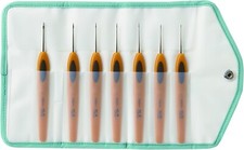 Lace Crochet Hooks Set of 7 Size No.0-12 Case Gift Set Clover  43-605 Pen-ENEW