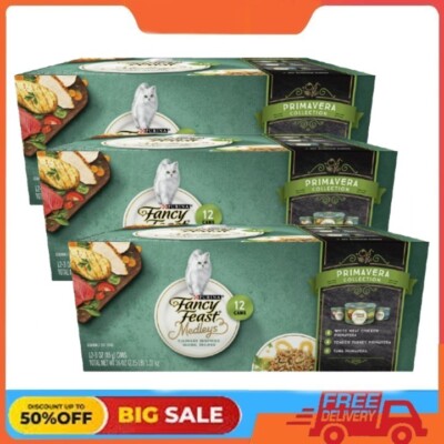 Pack Purina Fancy Feast Wet Cat Food Variety Pack Medleys Primavera  Collection