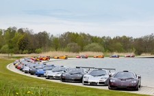 Cars super mclaren red yellow blue Desk Mat Stitched