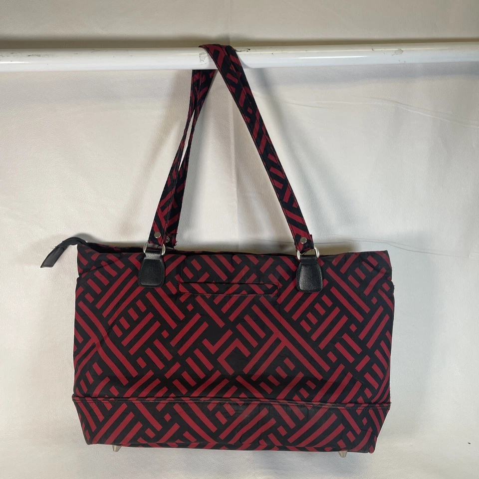 Jenni Chan Equipaje Bolso de Trabajo Maletín Bolso para Laptop Negro con Estampado Geométrico Rojo Foto 2 de 4