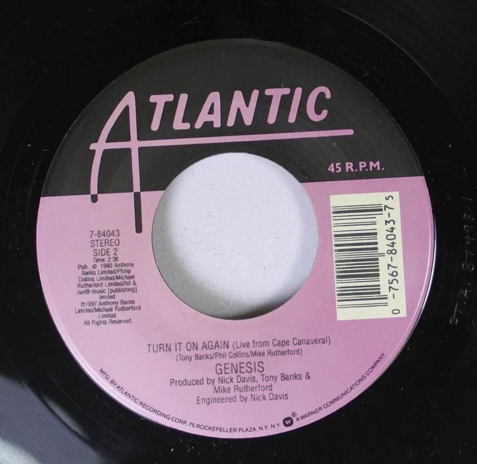 90'S 45 Genesis - Not About Us (Album Version) / Turn It On Again (Live) On Atla - Imagem 2 de 2