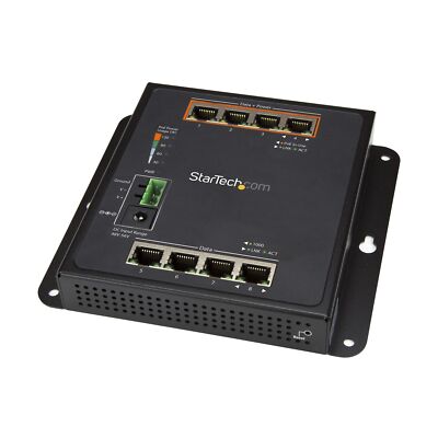 StarTech.com Industrial 8 Port Gigabit PoE Switch - 4 x PoE+ 30W - Power Over...