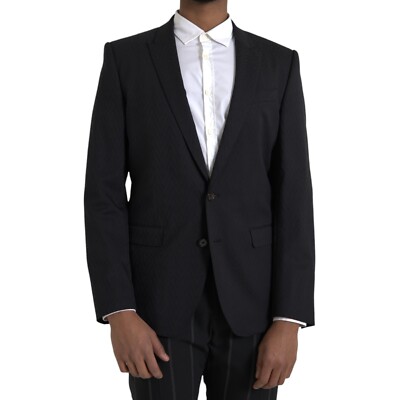 DOLCE & GABBANA Blazer Schwarz MARTINI Slim Fit Jacke Mantel IT48/ US38/ M 28...