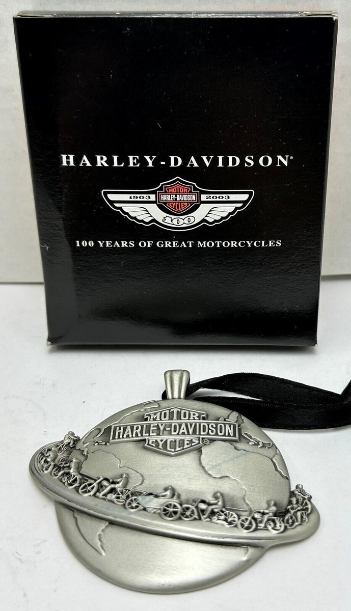 2003 Harley Davidson 100th Anniversary Pewter Christmas Ornament