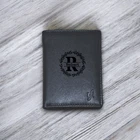 Personalised Men’s Leather Wallet RFID Blocking Red Black StarHide Gift Box