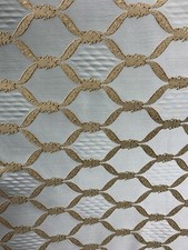 GREY BLUE DARK GOLD Diamond Brocade Upholstery Drapery Fabric 54 in. Sold BTY