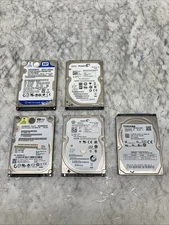 LOT OF 5 SATA  250GB 2.5" Laptop Hard Drives Major Brands