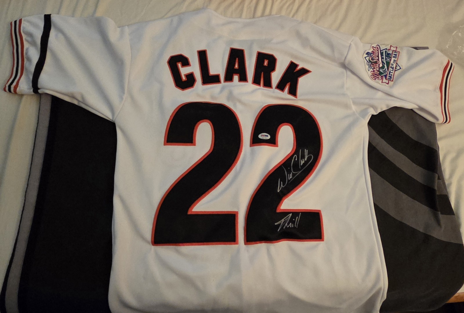 Will Clark San Francisco Giants Signed Replica 89 World Series Jersey PSA Thrill