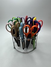 Lot of 12 Colorful Craft Edgers Craft Scissors with Metal Holder