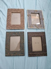 Set Of 4 Decorative Picture Frames Used Textured Deco 