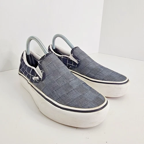 Vans Classic Sneakers Slip On Nero Pewter Scacchiera Scarpe Skater Uomo TG 7