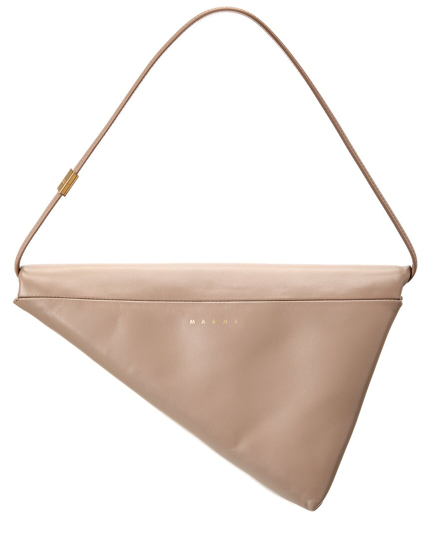 Marni Prisma Leather Shoulder Bag Womens Beige 141890₽
