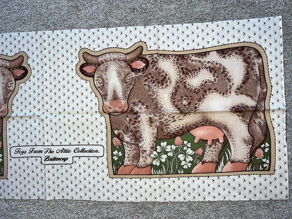 Concord Joan Kessler Brown Cow Pillow Cut N Sew Fabric 15x42" Toys in The Attic - Image 2 of 3