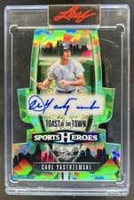 2026 Leaf Sports Heros Carl Yastrzemski Toast Of The Town Crystal Green Auto 1/1